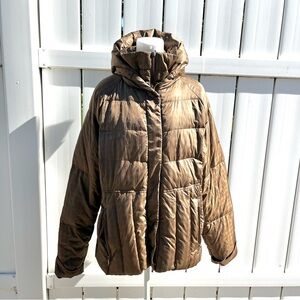 Columbia Tan Hooded Puffer Jacket Size XL